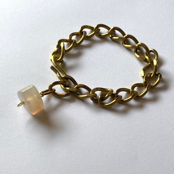 Handmade Crystal Gemstone Layering Chain Bracelet Adjustable Brass Statement - Picture 4 of 4